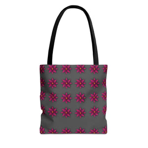 Tote Bag - Magenta Flowers All Over Print - Dipaliz - 13’’ × / Black - Bags