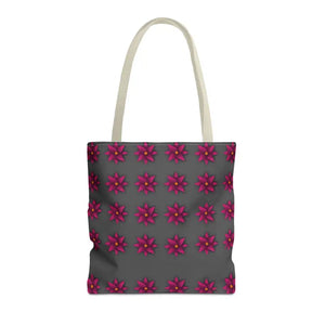 Tote Bag - Magenta Flowers All Over Print - Dipaliz - 16’’ × / Beige - Bags