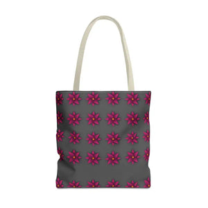 Tote Bag - Magenta Flowers All Over Print - Dipaliz - 18’’ × / Beige - Bags