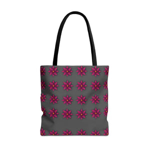 Tote Bag - Magenta Flowers All Over Print - Dipaliz - 18’’ × / Black - Bags