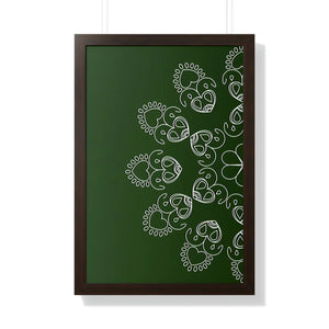 Elegant Framed Vertical Poster - Mandal Design - Dipaliz - Posters Prints & Visual Artwork