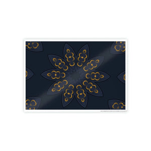 Modern Navy Poster - Mandal Geometric Pattern - Dipaliz - Posters Prints & Visual Artwork