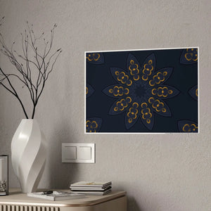 Modern Navy Poster - Mandal Geometric Pattern - Dipaliz - Posters Prints & Visual Artwork