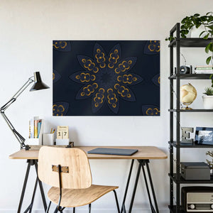 Modern Navy Poster - Mandal Geometric Pattern - Dipaliz - Posters Prints & Visual Artwork