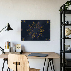 Modern Navy Poster - Mandal Geometric Pattern - Dipaliz - Posters Prints & Visual Artwork