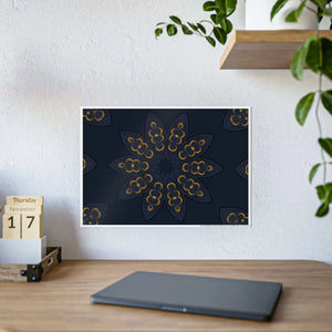 Modern Navy Poster - Mandal Geometric Pattern - Dipaliz - Posters Prints & Visual Artwork