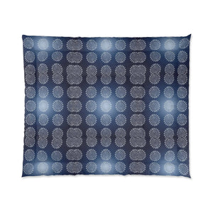 Navy Blue Mandal Pattern Blanket – Eco-friendly - Dipaliz - Quilts & Comforters