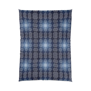 Navy Blue Mandal Pattern Blanket – Eco-friendly - Dipaliz - Quilts & Comforters