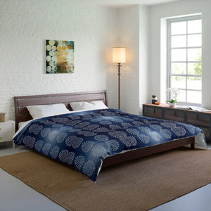 Navy Blue Mandal Pattern Blanket – Eco-friendly - Dipaliz - Quilts & Comforters