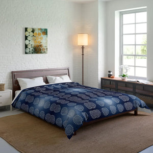 Navy Blue Mandal Pattern Blanket – Eco-friendly - Dipaliz - Quilts & Comforters