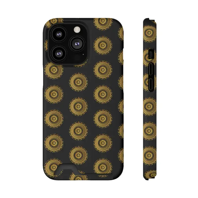 iDigitalStock Mandal pattern on black Phone Case With Card Holder - Accessories ✓ credit DIpaliZ sale