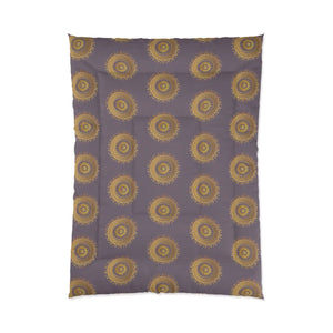 Golden Mandala Pattern on Purple – Polyester - Dipaliz - Quilts & Comforters