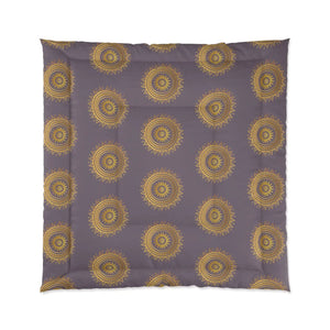 Golden Mandala Pattern on Purple – Polyester - Dipaliz - Quilts & Comforters
