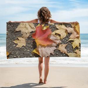 Plush Maple Leaf Towel - Spa Soft Beach Linen - Dipaliz - Towels
