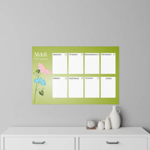 Vibrant March Planner Wall Decals - Durable Polyester - Dipaliz - Home Decor