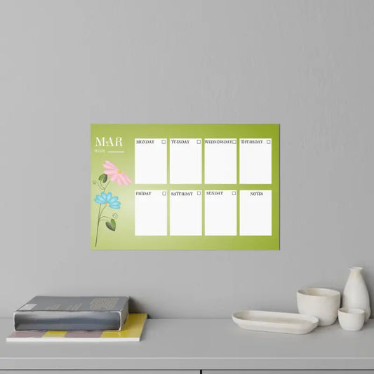 March Planner Wall Decals: Stylish Durable Decor for any Room - 18″ x 12″ Decal