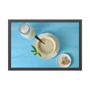 Milk Coffee Latte and Sugar Framed Paper Posters - 30″ x 20″ (horizontal) / Black Frame / Fine Art - Prints & Visual