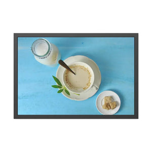 Milk Coffee Latte and Sugar Framed Paper Posters - 36″ x 24″ (horizontal) / Black Frame / Fine Art - Prints & Visual