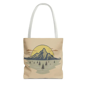 Mountain Scene Tote Bag Women’s Fashion Adventure Style - Dipaliz - 13’’ × / White - Bags