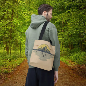 Mountain Scene Tote Bag Women’s Fashion Adventure Style - Dipaliz - 13’’ × / Black - Bags