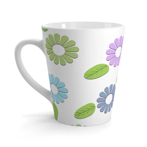 Vibrant Multi Colored Flowers Latte Mug 12oz Ceramic - Dipaliz - Mugs