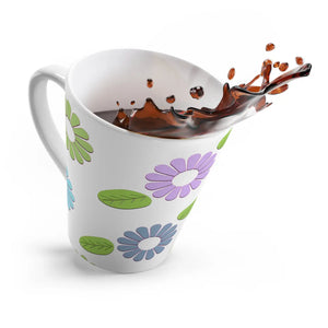 Vibrant Multi Colored Flowers Latte Mug 12oz Ceramic - Dipaliz - Mugs