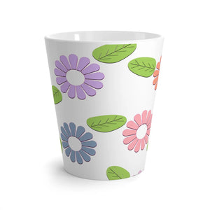 Vibrant Multi Colored Flowers Latte Mug 12oz Ceramic - Dipaliz - Mugs