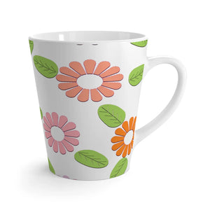 Vibrant Multi Colored Flowers Latte Mug 12oz Ceramic - Dipaliz - Mugs
