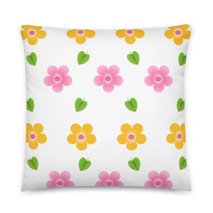 Colorful Blossoms Throw Pillow – Square Polyester - Dipaliz - Pillows