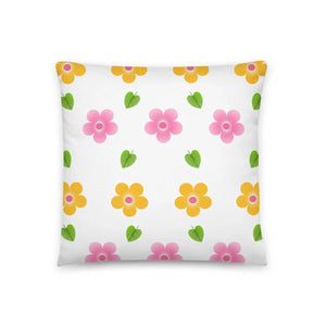 Colorful Blossoms Throw Pillow – Square Polyester - Dipaliz - Pillows