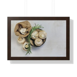 Framed Horizontal Poster Mushroom Still Life Art - Dipaliz - 24″ x 16″ / Walnut - Posters Prints & Visual Artwork