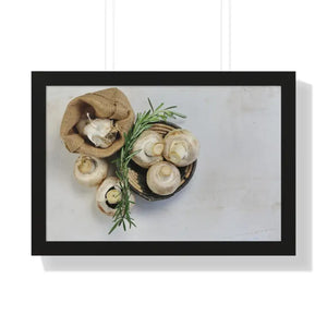 Framed Horizontal Poster Mushroom Still Life Art - Dipaliz - 24″ x 16″ / Black - Posters Prints & Visual Artwork
