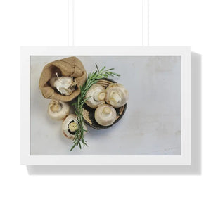 Framed Horizontal Poster Mushroom Still Life Art - Dipaliz - 24″ x 16″ / White - Posters Prints & Visual Artwork