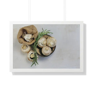 Framed Horizontal Poster Mushroom Still Life Art - Dipaliz - 30’’ x 20’’ / White - Posters Prints & Visual Artwork