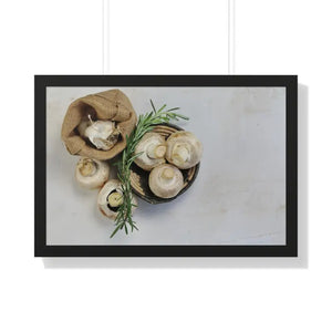 Framed Horizontal Poster Mushroom Still Life Art - Dipaliz - 30’’ x 20’’ / Black - Posters Prints & Visual Artwork