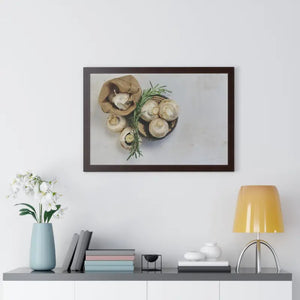 Framed Horizontal Poster Mushroom Still Life Art - Dipaliz - 30’’ x 20’’ / Walnut - Posters Prints & Visual Artwork