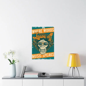 Music Speaks Poster - Premium Satin Art Print - Dipaliz - Posters Prints & Visual Artwork