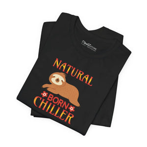Soft Unisex Sloth Tee - Natural Born Chiller Cotton - Dipaliz - T-shirts - 3xl