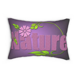 Home Decor - Spun Polyester Lumbar Pillow - Purple Nature Design - Dipaliz 20’’ × 14’’
