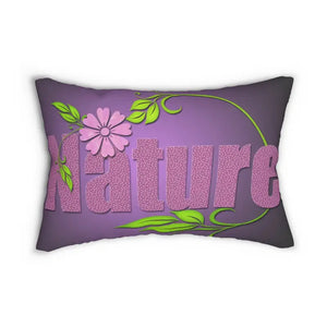 Home Decor - Spun Polyester Lumbar Pillow - Purple Nature Design - Dipaliz 20’’ × 14’’