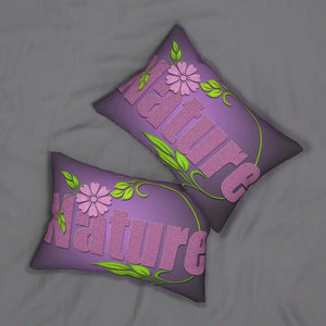 Home Decor - Spun Polyester Lumbar Pillow - Purple Nature Design - Dipaliz 20’’ × 14’’