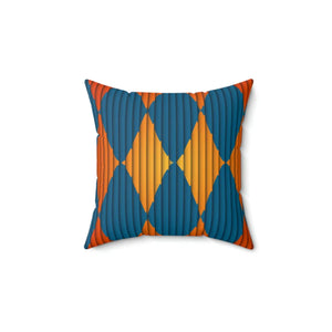 Modern Geometric Square Pillow - Orange Polyester - Dipaliz - Throw Pillows