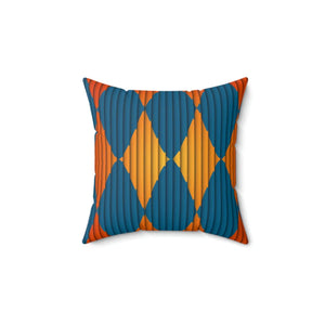 Modern Geometric Square Pillow - Orange Polyester - Dipaliz - Throw Pillows
