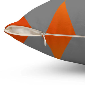 Modern Orange Diamond Shaped Pillow - Abstract Pattern - Dipaliz - Throw Pillows