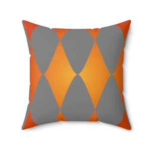 DipaliZ orange diamond shaped abstract pattern throw pillow for layered sofa styling