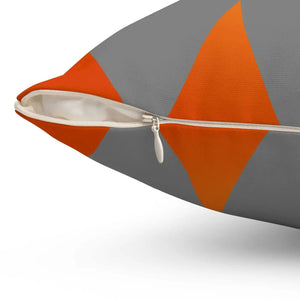 Modern Orange Diamond Shaped Pillow - Abstract Pattern - Dipaliz - Throw Pillows