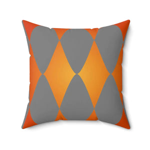 Modern Orange Diamond Shaped Pillow - Abstract Pattern - Dipaliz - Throw Pillows