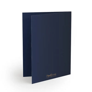 Navy Blue Greeting Cards with Golden Flowers - Luxe Pack - Dipaliz - & Note
