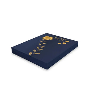 Navy Blue Greeting Cards with Golden Flowers - Luxe Pack - Dipaliz - & Note
