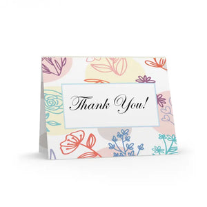 Pack of Floral Blank Thank you Cards Greeting (8 16 and 24 Pcs) - 8 Pcs / Matte / 4.25” x 5.5” - & Note Cards